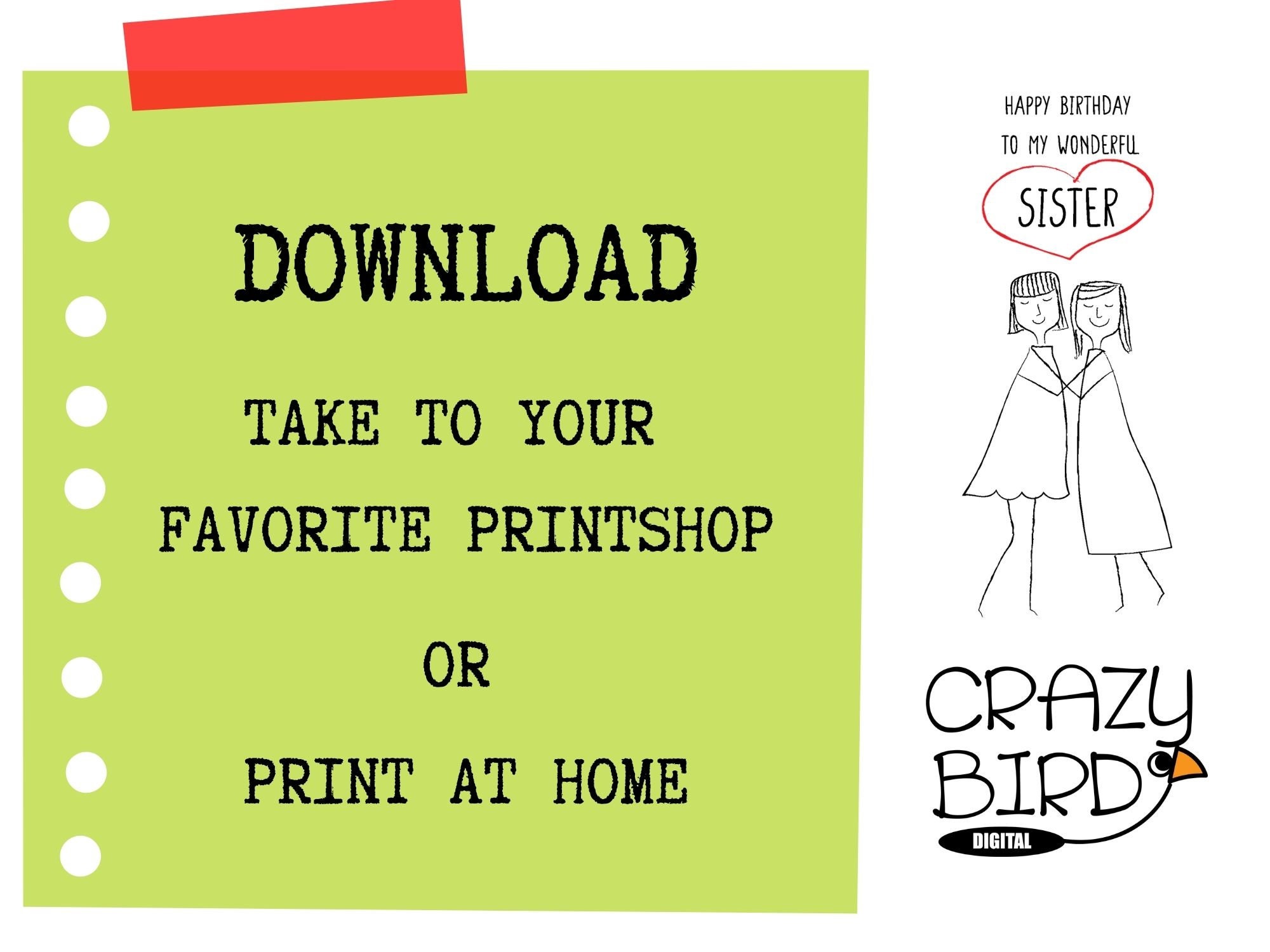 Sister Birthday Card Printable-sister Birthday Gift From Sister-happy ...