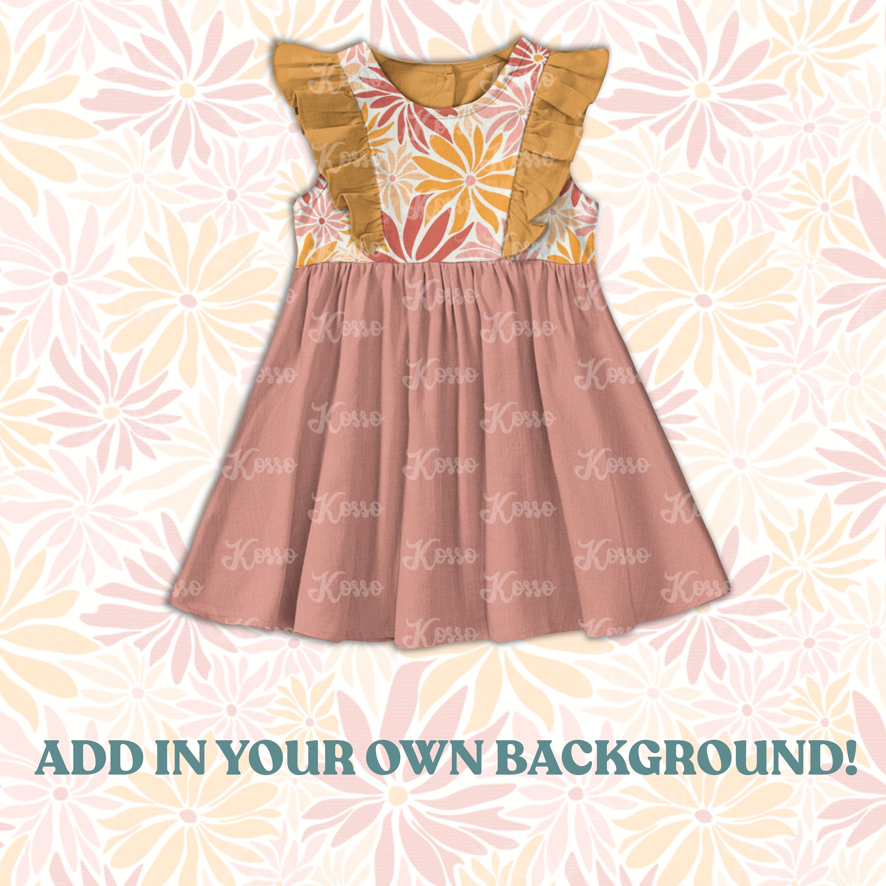 Realistic Frill Dress Mock up - Procreate and Photoshop Customisable ...