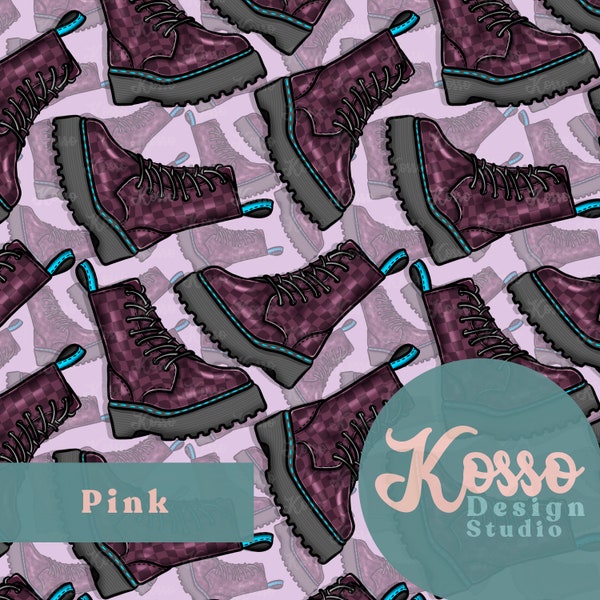 Pink Boots Seamless Design - Digital Surface Pattern For Printing - Design For Clothing Fabric Printing