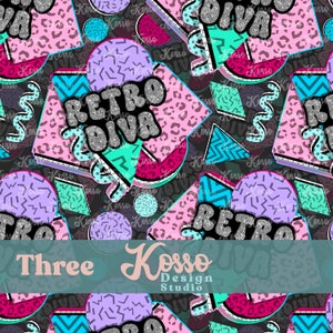 Retro diva seamless design- digital Surface Patterns For Printing - Design For Clothing Fabric Printing - sublimation retro design