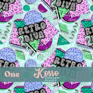Retro diva seamless design- digital Surface Patterns For Printing - Design For Clothing Fabric Printing - sublimation retro design