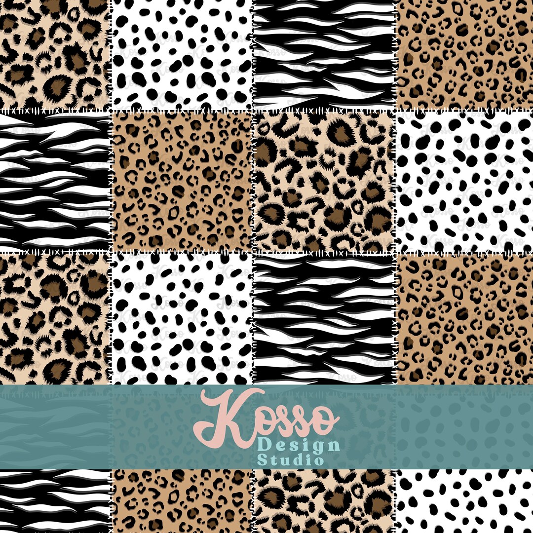 Animal Print Patchwork Patches Seamless Design - Digital Surface ...