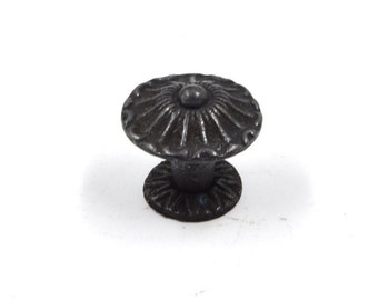 Handmade Solid Brass Rustic Knobs - Antique Bronze & Oxide Black Coated Cabinet Drawer Pull Handles for Kitchen, Dresser, or Door Furniture