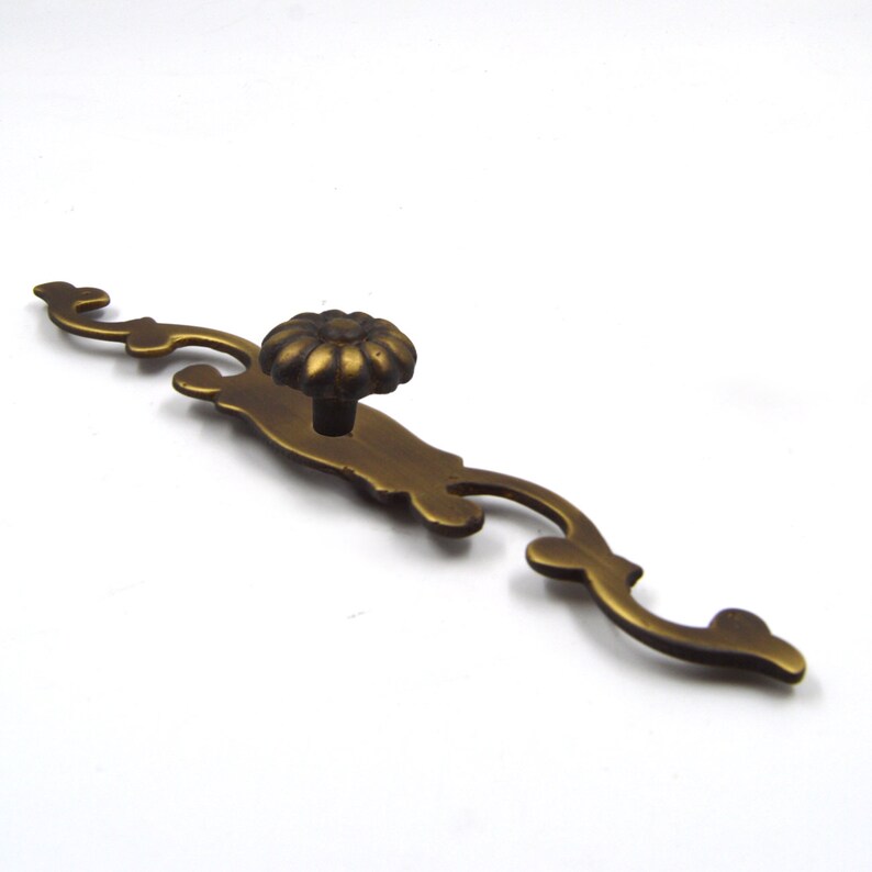 Vintage Solid Brass Drawer Pulls Drawer Knob With Backplate Etsy