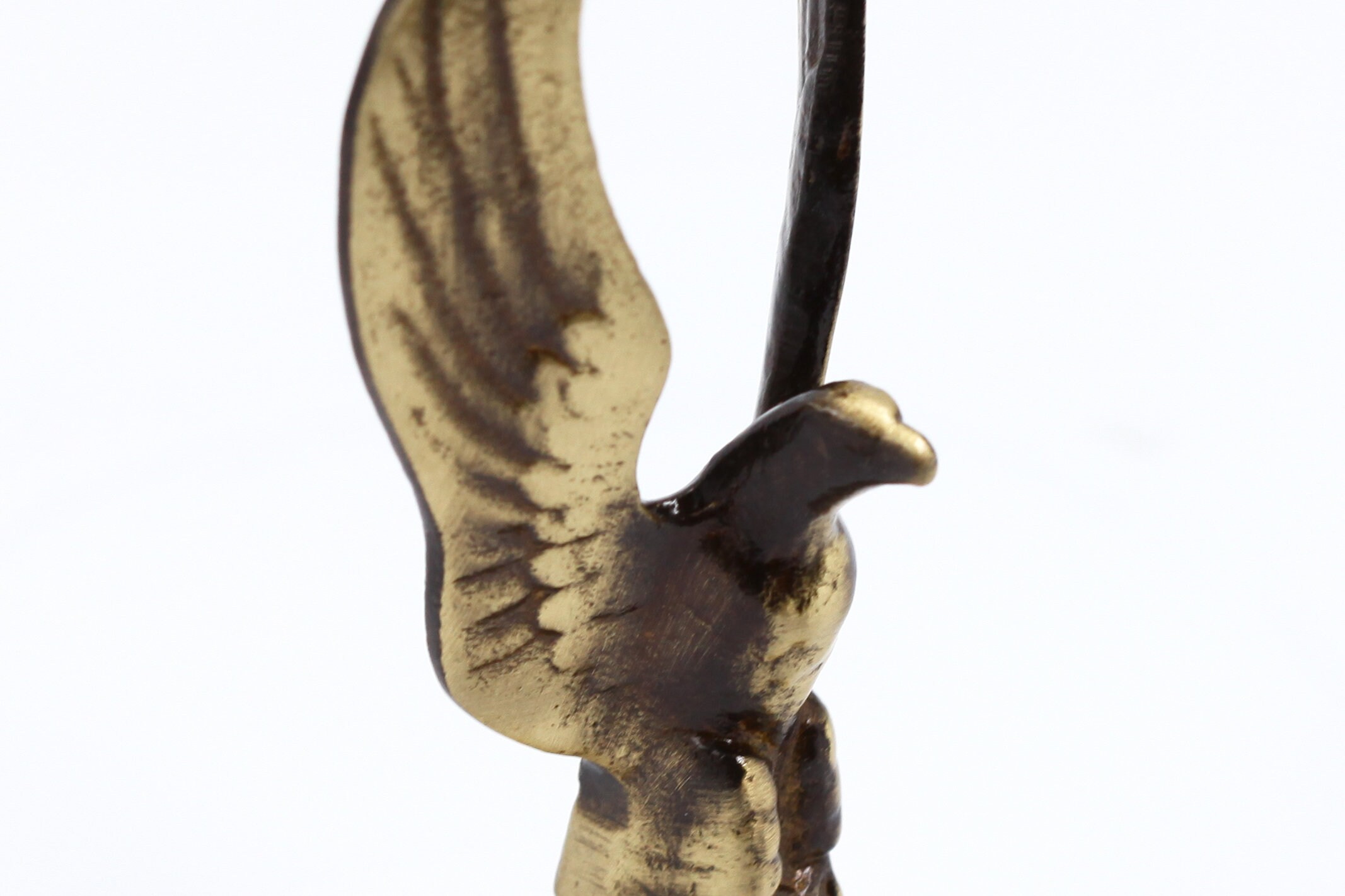 真鍮製の鷲の像 - アンティークブロンズコーティング、小さなアメリカ