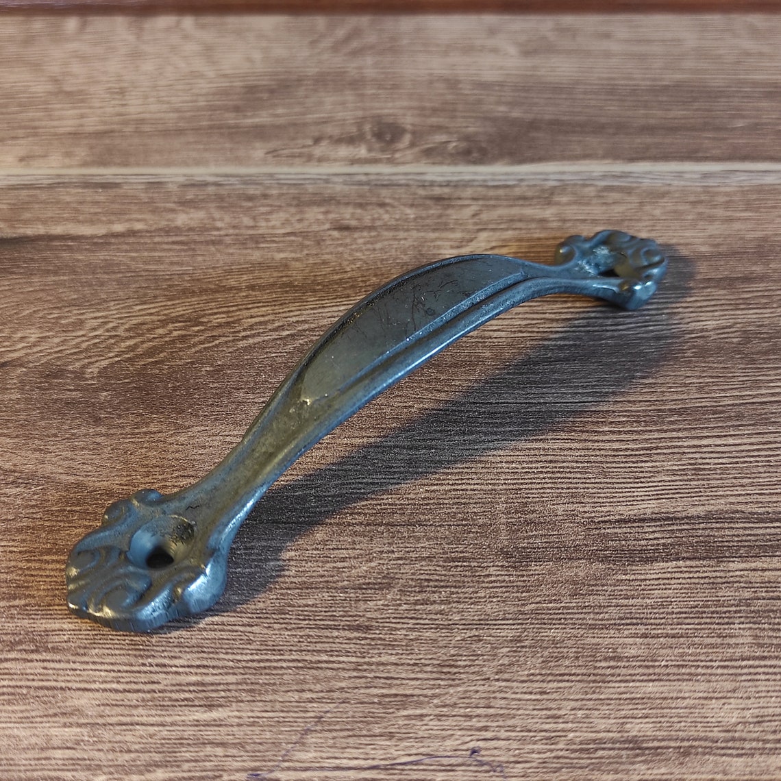 Vintage Solid Brass Rustic Pulls Black Oxide Drawer Etsy