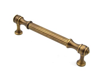 Elegant Handmade Solid Brass Cabinet Pull Handles - Premium Quality Kitchen & Dresser Drawer Pulls in Antique Bronze and Oxide Black Coated