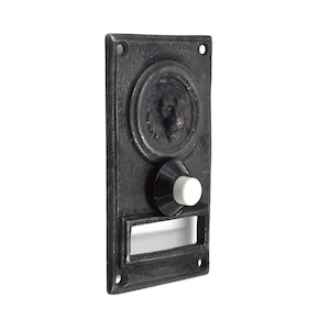 Handmade Doorbell Button with Lion Head Design – Solid Brass, Oxide Black or Antique Bronze Coated Finish, Rustic Elegant Style