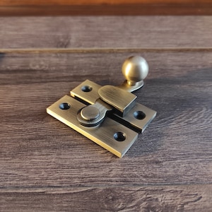 Handmade Solid Brass Latch Lock - Retro Western Style Gate or Door Latch with Antique Bronze or Black Coated Finish