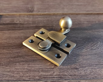 Solid Brass Latch Lock Retro Western Door Gate Latch Barn Hook