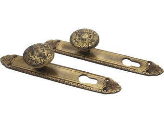 Handmade Solid Brass Door Handle with Antique Bronze or Oxide Black Coated - Rustic Design for Elegant Interiors (With or Without Keyhole)