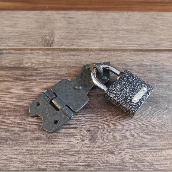 Vintage Handmade Solid Brass Padlock Hasp Heavy Duty Door Clasp