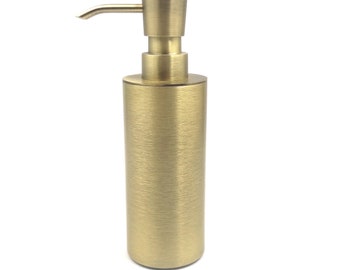 Elegant Liquid Soap Dispenser - Solid Brass, Antique Bronze Coated, 200 ml (6.76 oz) Round Design | Premium Quality for Bathroom & Kitchen