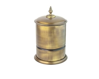 Vintage Trash Can, Antique Waste Bin, Real Solid Brass Waste Basket, Elegant Design for Bathroom Kitchen Office