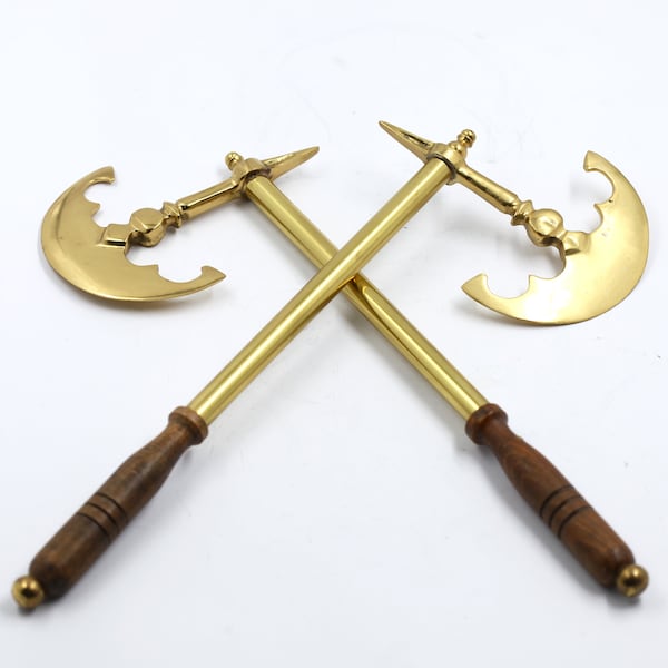 Decorative Brass War Axe Wall Hanging Medieval Decor for Home and Office