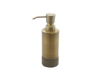 Luxury Soap Dispenser – Round 200ml (6.76 oz), Antique Bronze Coated, Solid Brass, Elegant Design for Bathroom & Kitchen, Premium Quality