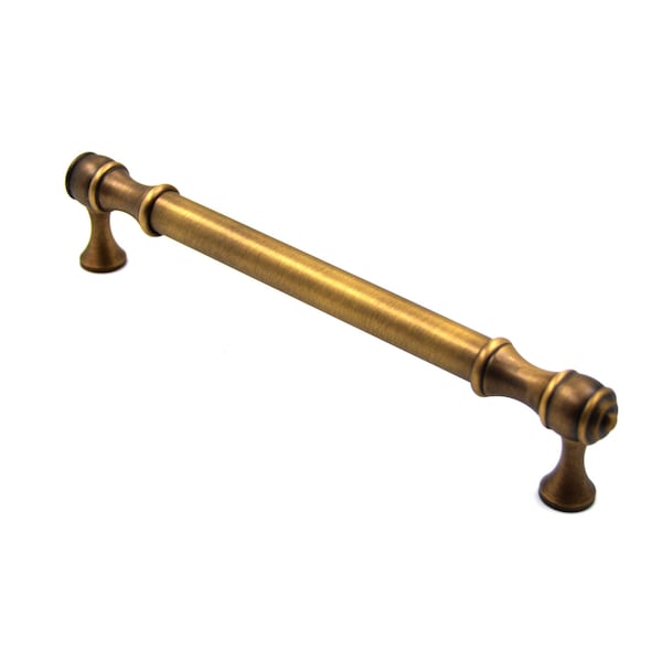 Vintage Cabinet Pull Handle Real Brass Kitchen, Dresser Drawer Pulls Antique Look Premium Quality