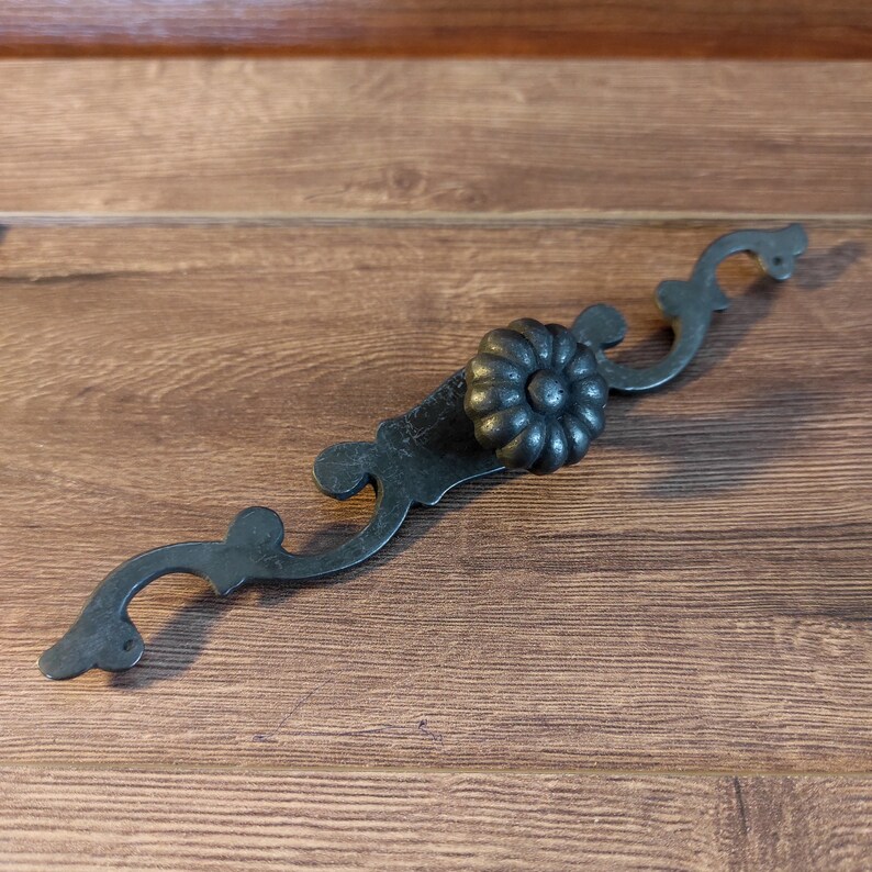Vintage Solid Brass Drawer Pulls Drawer Knob With Backplate Etsy
