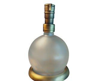 Dispenser di sapone in vetro satinato con pompa in ottone - Decorazione per bagno e cucina a forma di globo - Flacone di sapone per le mani in bronzo antico rustico