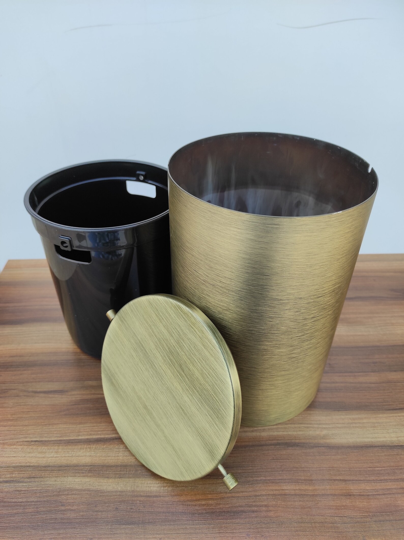 Vintage Trash Can Swingtop Antique Waste Bin Real Solid Etsy