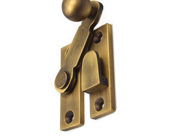 Handmade Solid Brass Latch Lock with Antique Bronze or Oxide Black Coated - Elegant Decorative Ornament for Doors or Cabinets