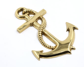 Bronze Anchor Wall Hanging, Solid Brass Sailing Decor Nautical Decoration For Beach and Boats