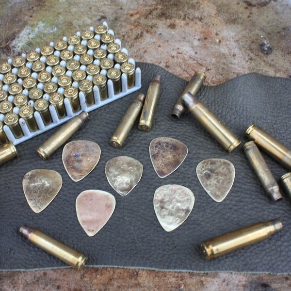 Brass Bullet Guitar Pick - Hand made with personalized options