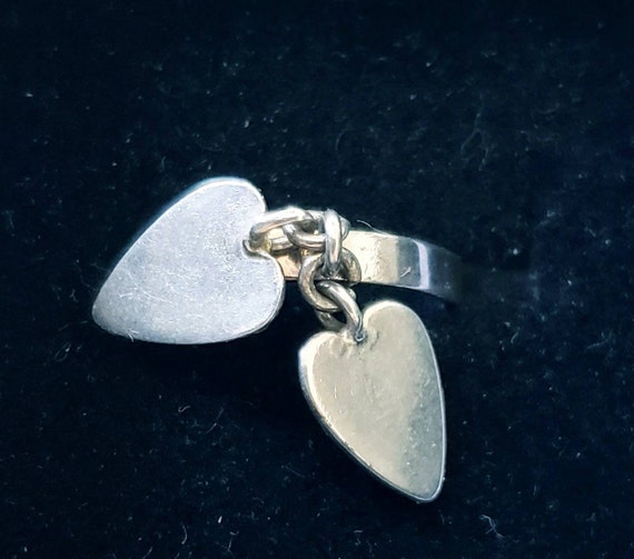 Sterling heart ring | double heart ring | Valentin