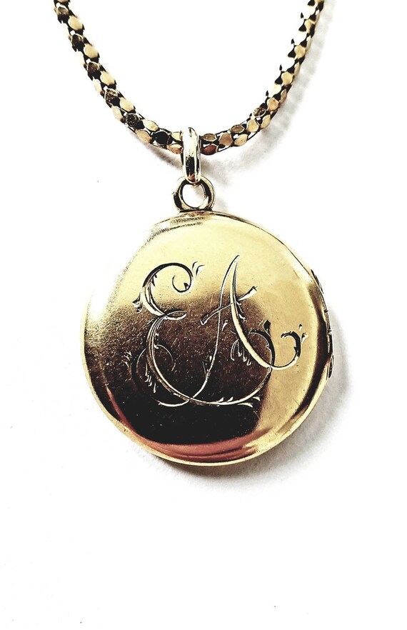 14k antique locket | monogram locket | gold locket