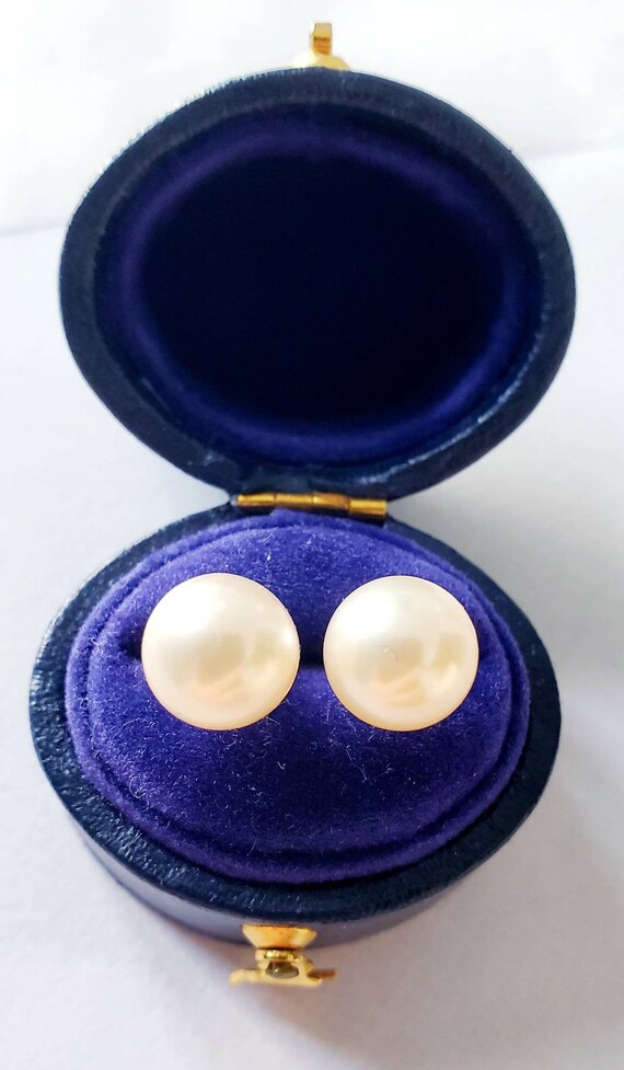 Cultured pearl earrings | 14k pearl earrings | pea
