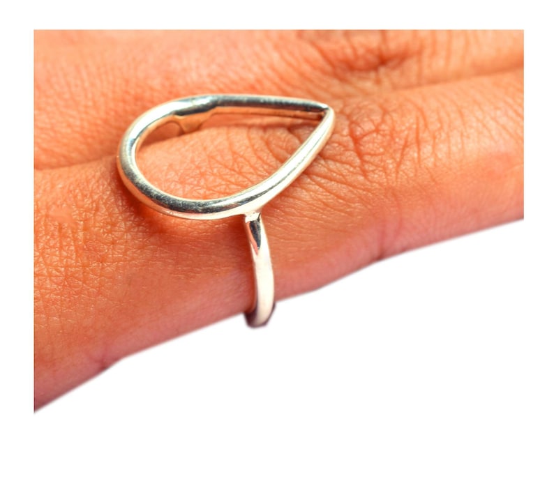 Water Drop Ring in 925 Sterling Silver Silver Ring Dainty Etsy
