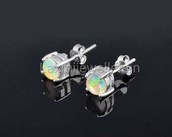 Orecchini opale di fuoco in argento sterling 925, opale di fuoco, orecchini di pietre preziose, orecchini, gioielli in argento, orecchini artigianali, orecchini borchie, regalo lei