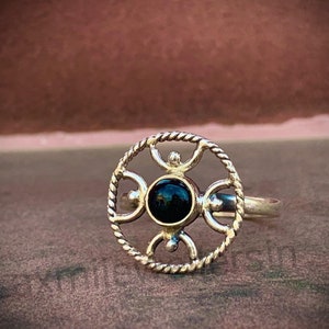 Black Onyx Ring in 925 Sterling Silver, Silver Ring, Dainty Ring, Artisan Ring, Sterling Ring, Designer Silver Ring, Boho Ring, Gift Her