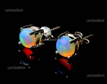 Orecchini Opale Fuoco In Argento Sterling 925, Opale di Fuoco, Orecchini di Pietre Preziose, Orecchini, Gioielli in Argento, Orecchini Artigianali, Orecchini Borchie, Regalala