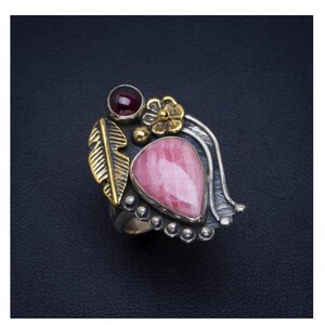 Rhodochrosite Ring in 925 Sterling Silver,Silver Ring, Gemstone Ring, Artisan Ring, Handmade Sterling Ring, Unique Silver Band, Regalo per lei