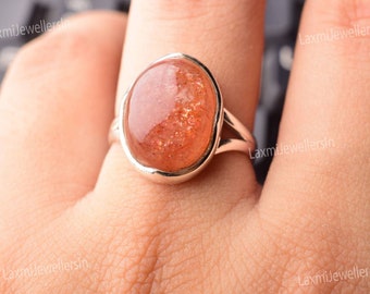 Sunstone Ring in 925 Sterling Silver, Silver Ring, Dainty Ring, Artisan Ring, Sterling Ring, Designer Silver Ring, Boho Ring, Gift For Her