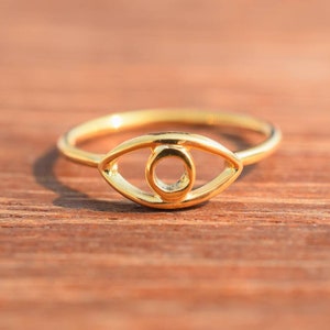 Eye Band Ring in 925 Sterling Silver, Silver Ring, Dainty Ring, Artisan Ring, Sterling Ring, Boho Ring, Band Ring,Ring, Gift, Gold Plated