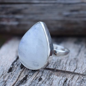 Rainbow Moonstone Ring in 925 Sterling Silver,Silver Ring, Moonstone Ring, Artisan Ring, Sterling Ring, Unique Silver Band, Gift For Her