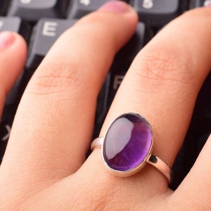 Amazing Amethyst Ring in 925 Sterling Silver, Dainty Ring, Artisan Ring, Sterling Ring, Designer Silver Ring, Boho Ring, Gift For Her