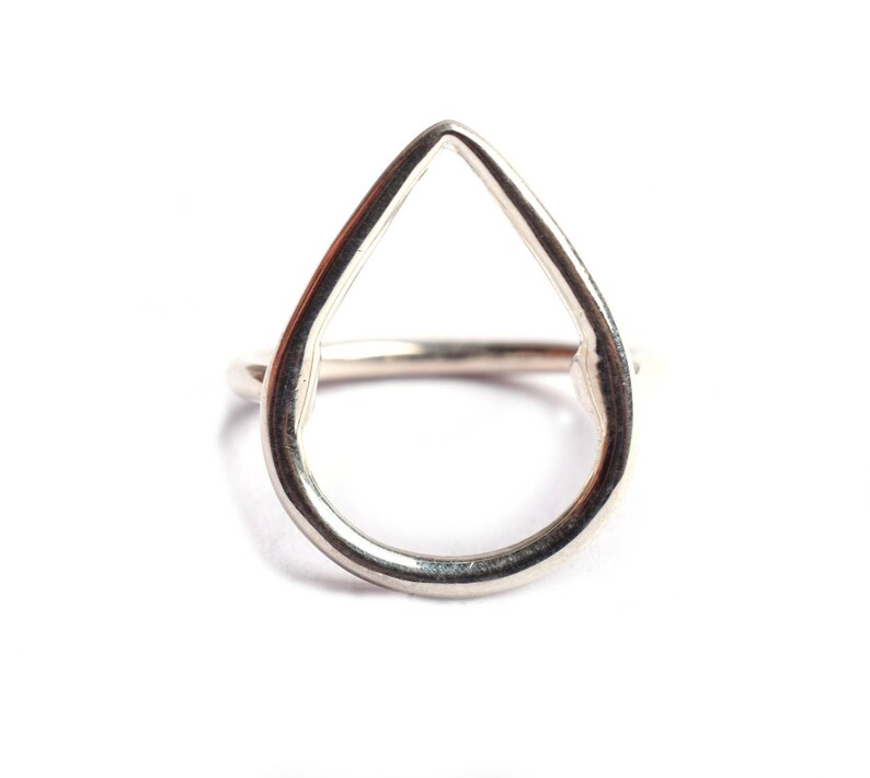 Water Drop Ring in 925 Sterling Silver Silver Ring Dainty Etsy