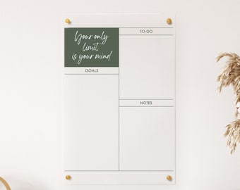 Personalized Acrylic Goals and To-Do Tracker w/ Color Options | Office Decor | Home Decor | Minimalist | Daily Goals