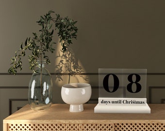 Christmas Countdown | Personalized | Acrylic | Days Until Christmas | Interchangeable Numbers | Christmas | Minimalist