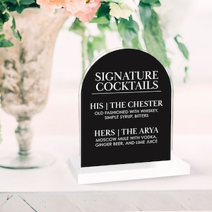 Personalized Acrylic Cocktail Sign | Arch | Wedding | Boho | Minimalist | Classic | Trendy | Stylish | COCKTAIL
