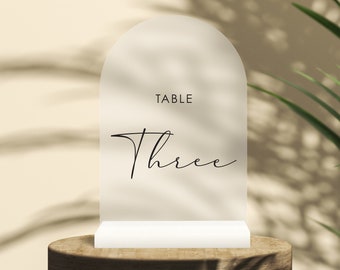 Frosted Acrylic Arch Table Number | Wedding Table Number | Whimsical | Wedding Sign | Reception Decor