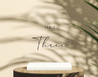 Clear Acrylic Arch Table Number | Minimal | Wedding Table Number | Classic | Wedding Decor | Wedding Arch Sign