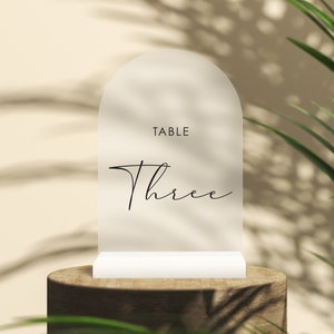 Frosted Acrylic Arch Table Number | Wedding Table Number | Whimsical | Wedding Sign | Reception Decor