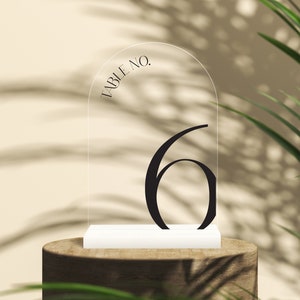 Arch Table Number | Clear Acrylic | 32 Color Options | Personalized Wedding Decor | Table Decor | Wedding Decor | Wedding Arch Sign