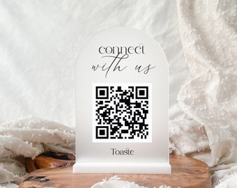 Personalized Frosted Acrylic QR Code Sign | 5.5"W x 8.5"H | Arch Sign | Honeymoon Fund | Scan to Pay | Scan for WiFi
