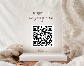 Personalized Frosted Acrylic QR Code Sign | 9"W x 11"H | Arch Sign | Honeymoon Fund | Scan to Pay | Scan for WiFi