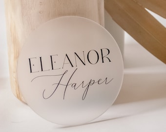 Personalized Acrylic | Frosted | Baby Name Announcement | Modern | Newborn Photoshoot Prop | Font, Size, & Color Options